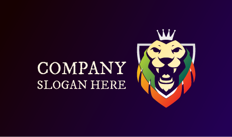 White Coronet Lion Mascot Logo