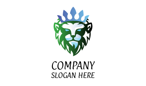 Blue Logo With A Lion Head
