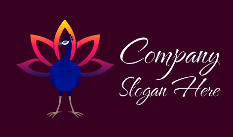 Renkli Tavus Kuşu Lotus Logosu