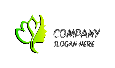 Feminine Face Lotus Logo