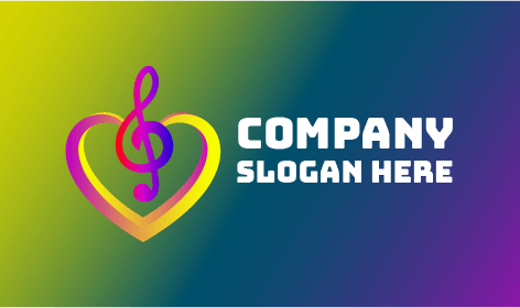 Music Note Heart Love Logo