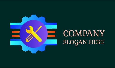 Logo Blue Cogwheel Maintenance