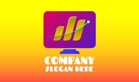 Gradient Purple Monitor Marketing Logo