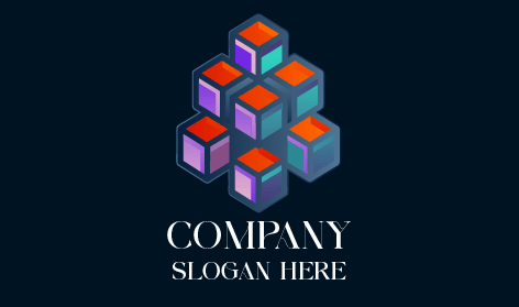 Logo Moderno Con Blocchi Isometrici