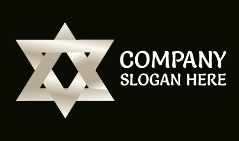 Silver Hexagram Modern Logo