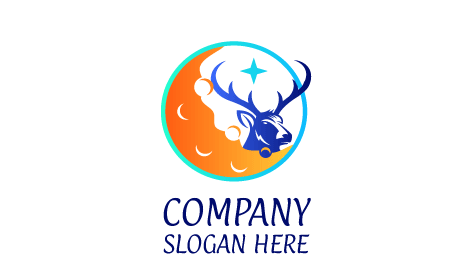 Logo De La Lune Du Renne Bleu