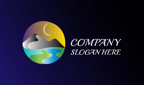 Bezauberndes Landschaftsmondlogo