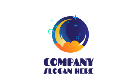 Logotipo De Luna Y Nube Acunando