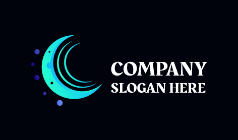 Logotipo De Luna Con Ondas Brillantes