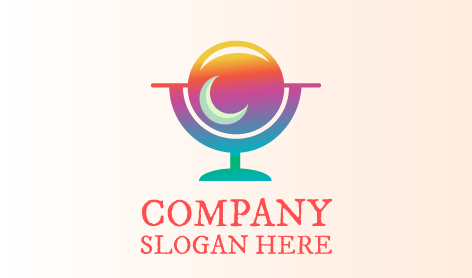 Gradient Globe Moon Logo