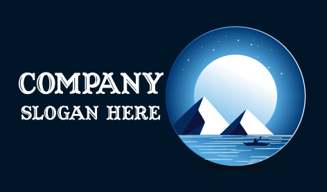 Mond-logo Für Nachtfahrten Auf Dem Fluss