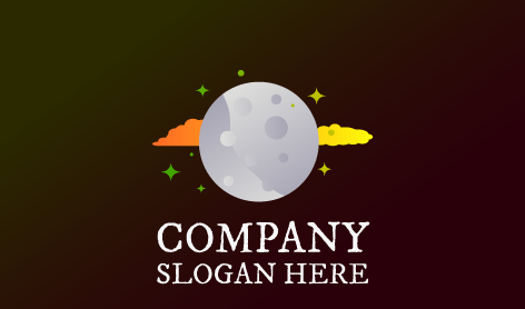 Logotipo Da Lua Com Brilho Prateado