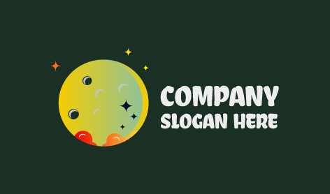 Logo De Lune Étoilée Scintillante