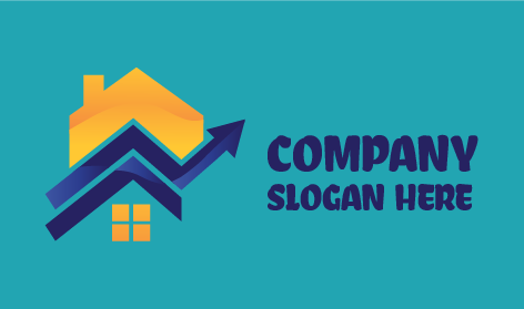 Logo Hypothécaire De Toit De Flèche Bleue