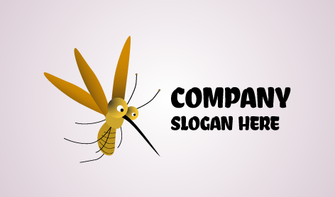 Logo A Forma Di Zanzara Volante In Stile Cartoon