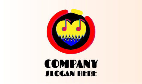 Logo De Musique D'amour De Coeur