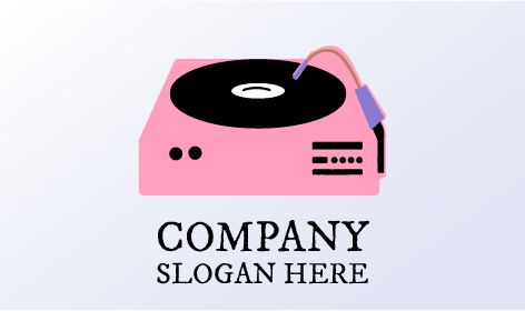 Logo De Musique De Lecteur De Vinyle Rose
