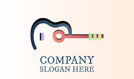 Logo De Musique De Guitare Argentée