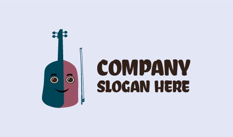 Logo De Musique De Guitare Souriante