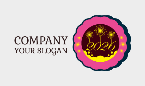 Logotipo Da Festa De Comemoração De Ano Novo