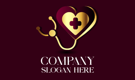 Golden Stethoscope Nursing Logo