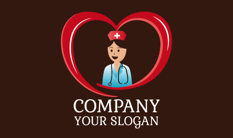 Logo D’infirmière Au Sourire Rayonnant