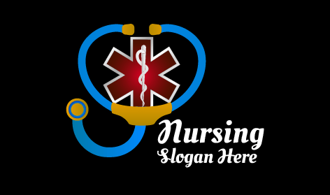 Logotipo De Enfermería Con Estetoscopio En Forma De Corazón