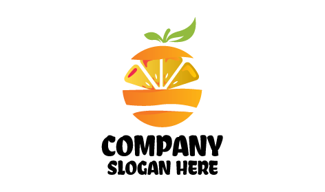 Orange Fruit Slices Logo