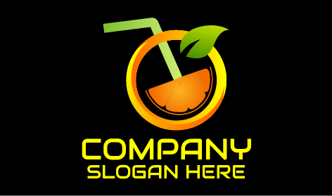 Logotipo De Hoja Verde Naranja