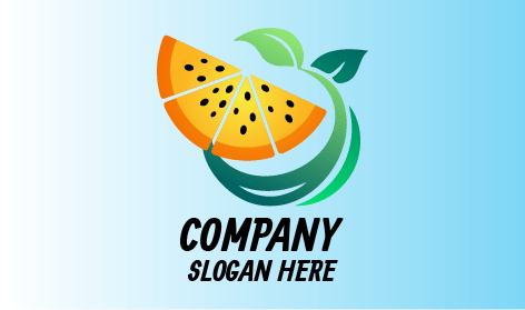 Logotipo De La Fruta Cítrica Naranja