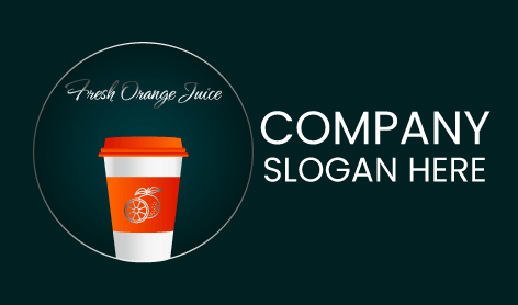 Orange Fruit Glass Juice Logo
