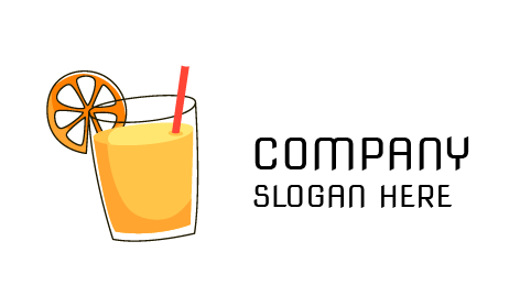 Orange Juice Filled Glass Logo