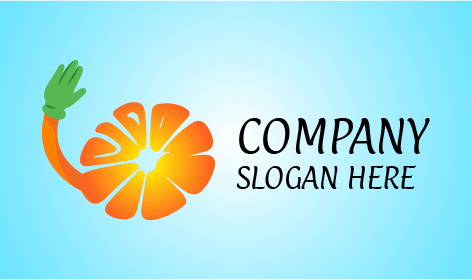 Logotipo De Mano En Alto De Color Naranja