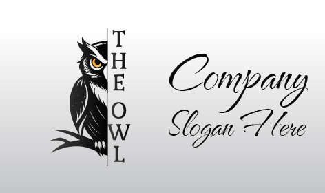 Logo Setengah Burung Hantu Hitam