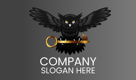 Logotipo Minimalista De Búho Negro
