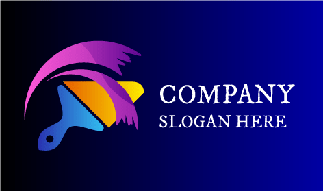 Logo Del Pittore Con Pennello Con Manico Blu