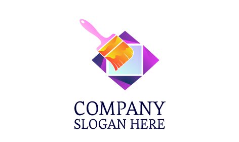 Golden Bristles Painter Logo