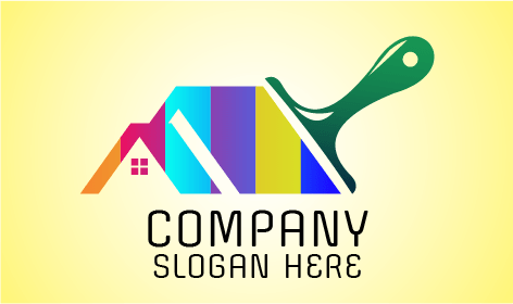 Logo Für Maler Mit Grünem Pinselgriff