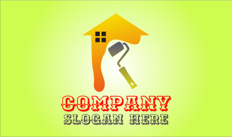 Logotipo Moderno Do Pintor De Casa Amarelo