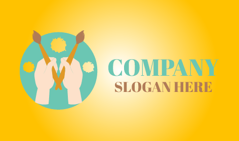 Pintor Manos Pincel Logo