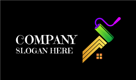 Logotipo De Pintor Con Rodillo Para Pintar Techos