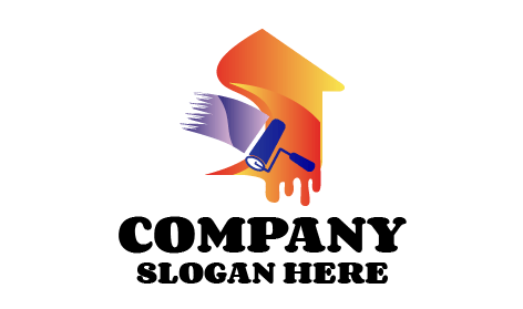 Logo Per Imbianchino Con Rullo Per Pittura Murale