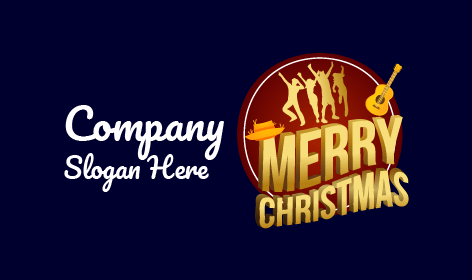 Merry Christmas Wordmark Party Logo