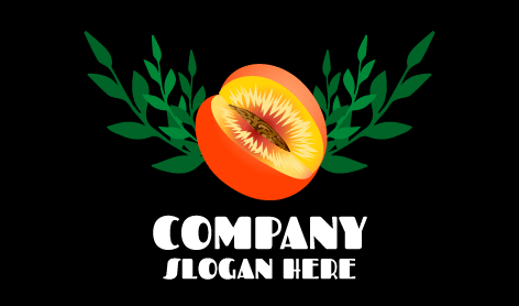 Logotipo De Planta De Durazno Afrutado