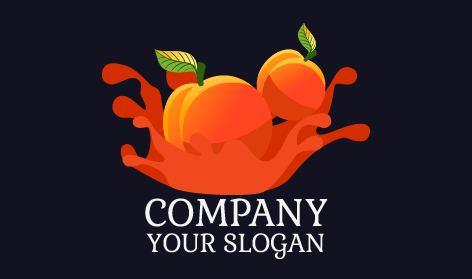 Logotipo De Bebida Con Sabor A Durazno Natural