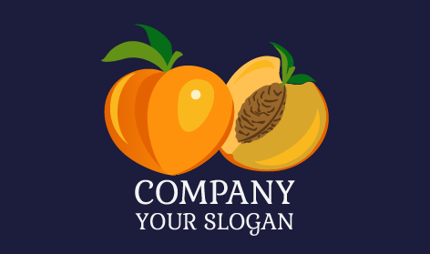 Logotipo De Rebanada De Durazno Con Sabor