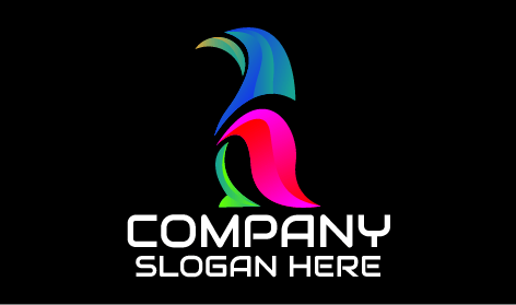 Colorful Penguin Silhouette Logo