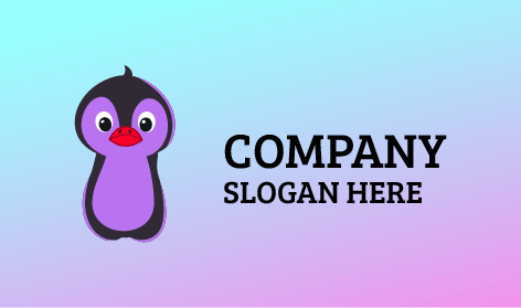 Cute Purple Penguin Logo