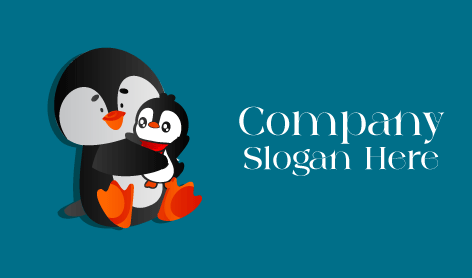 Delicate Penguin Duo Logo