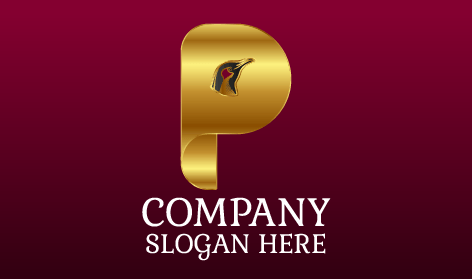 Glossy Golden Penguin Logo